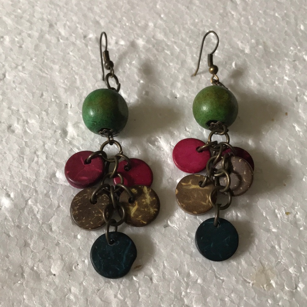Coconut wood earring